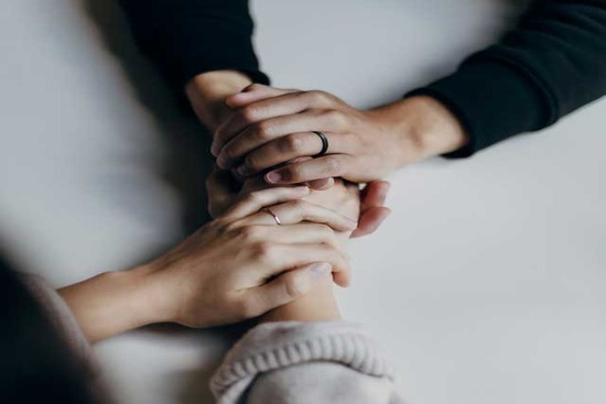 Support can come without words. Sometimes just being able to feel friends clasping your hands provides emotional support.