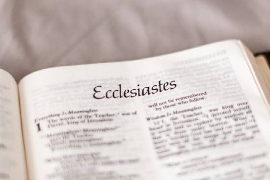 a Bible lays open to Ecclesiastes